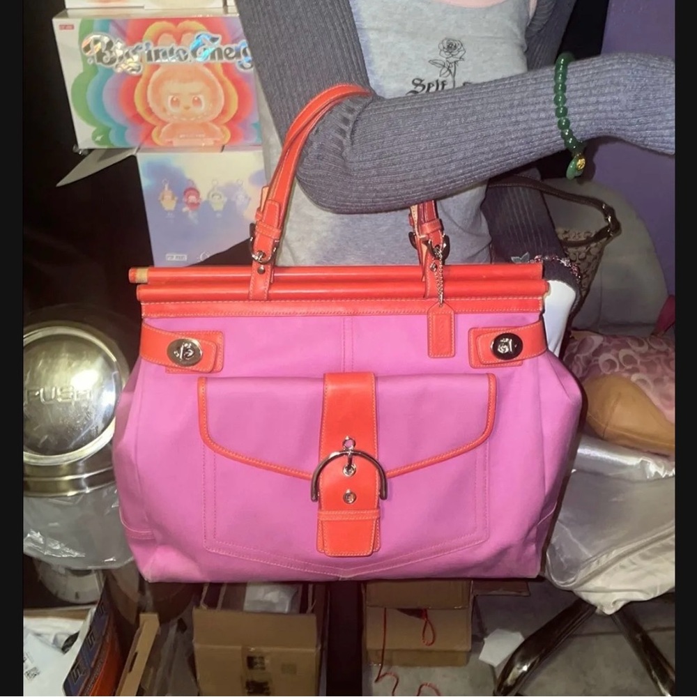 Coach Pink and Orange Tote